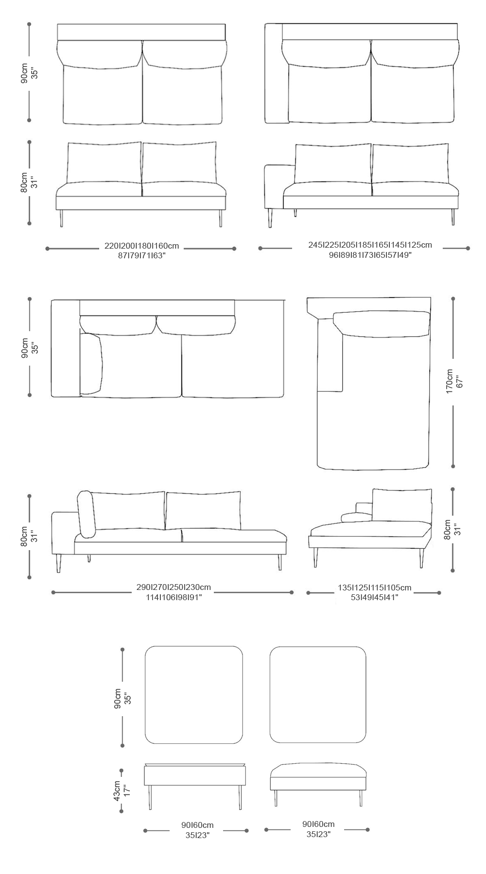 Image of the complete dimensions of the product